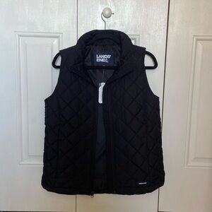 NWT. Lands End Black oversized Vest. Size XS
